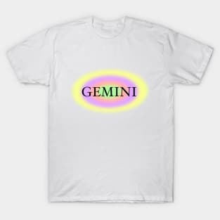 Glowing Aura Gemini Zodiac Sign T-Shirt